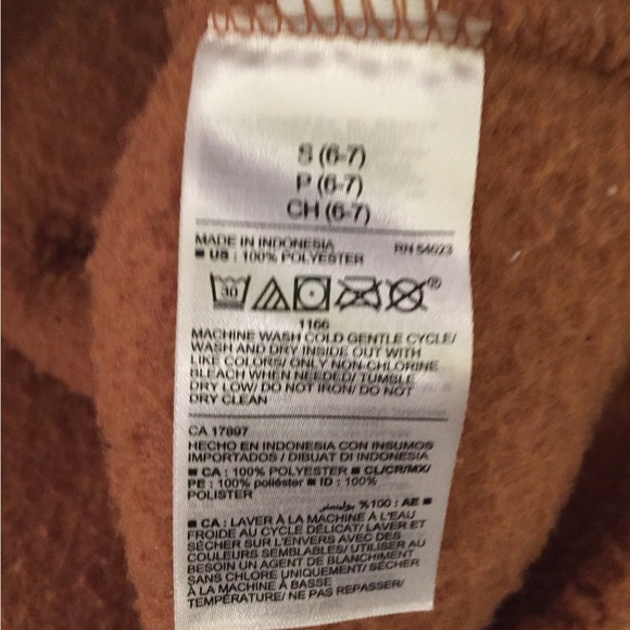 Teddy Bear Sweater sweatshirt Old Navy Girls 6/7 Sherpa sheepskin look sweater - Picture 4 of 5